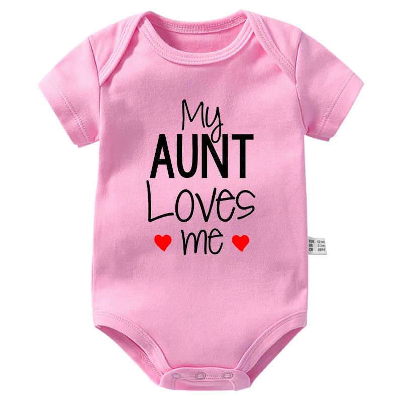 2022 My Aunt Loves Me Newborn Baby Bodysuits Cotton Short Sleeve Infant Rompers Body Baby Boys Girls Jumpsuits Ropa Clothes