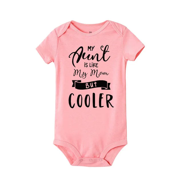 Toddler Jumpsuit My Aunt Says I&#39;m Perfect Letter PrintSummer White Newborn Bodysuits Funny Auntie Baby Clothes