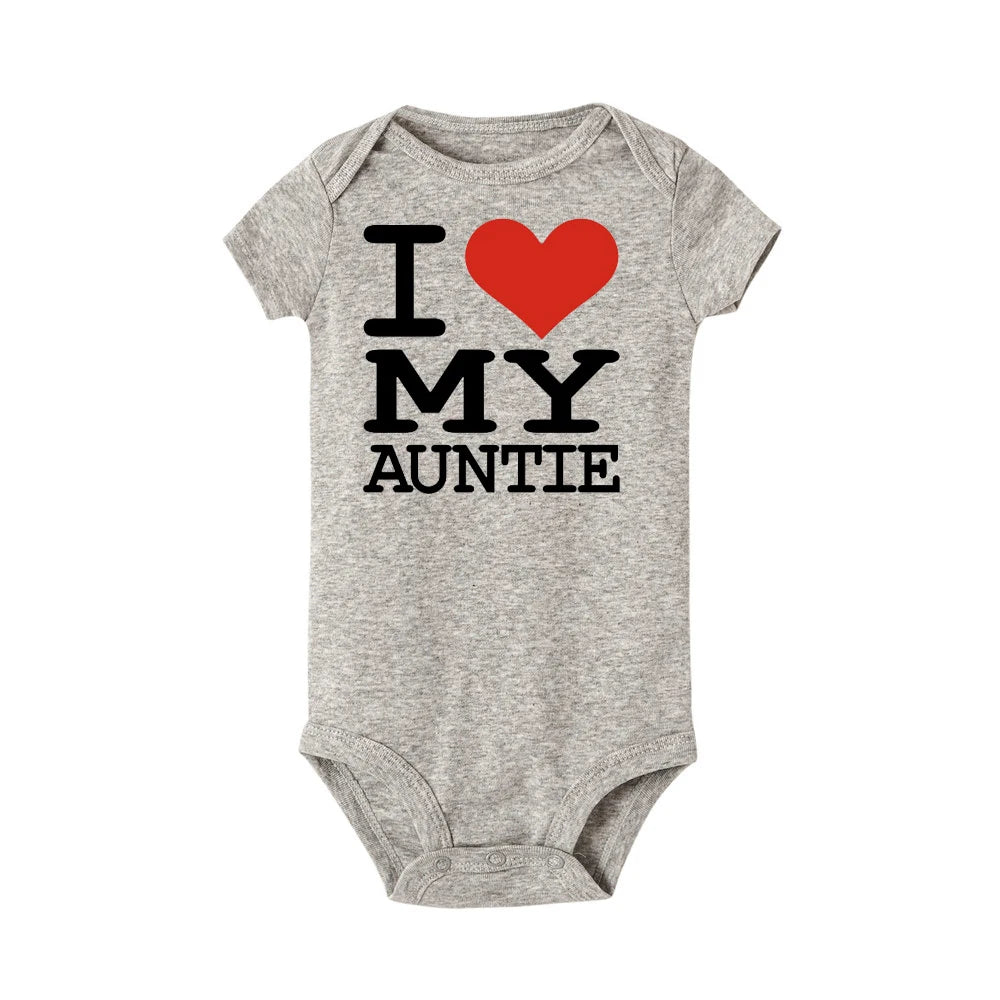 Toddler Jumpsuit My Aunt Says I&#39;m Perfect Letter PrintSummer White Newborn Bodysuits Funny Auntie Baby Clothes